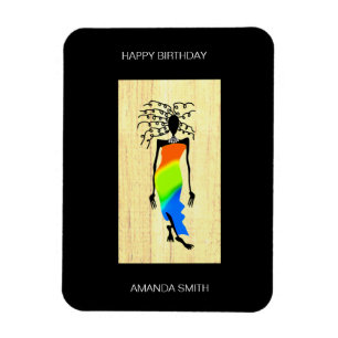 Happy Birthday, Elegant and Stylish African Woman Magnet