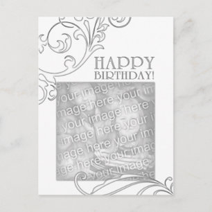 happy birthday (elegant flourish) postcard