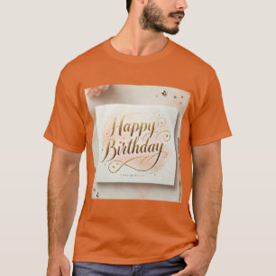 Happy Birthday Elegant Gold Design T-Shirt
