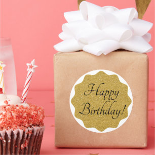 Happy Birthday Elegant Minimal Simple Classic Round Sticker