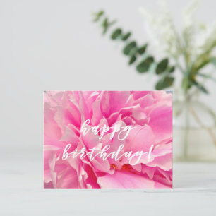 Happy Birthday! Elegant Pink Peonies  Postcard
