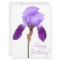 Happy birthday elegant purple iris simple floral