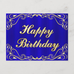 Happy Birthday Elegant Regal Gold Greeting Card