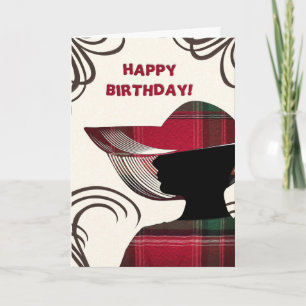  Happy Birthday Elegant Woman Madras Personalize  Card