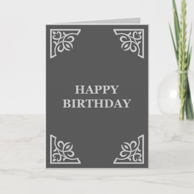 happy birthday (elegantGreys) Card (Front)