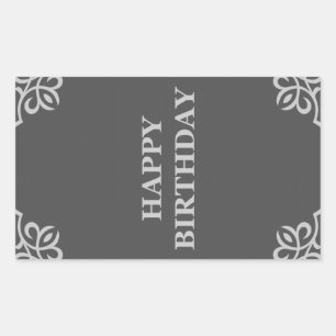 happy birthday (elegantGreys) Rectangular Sticker