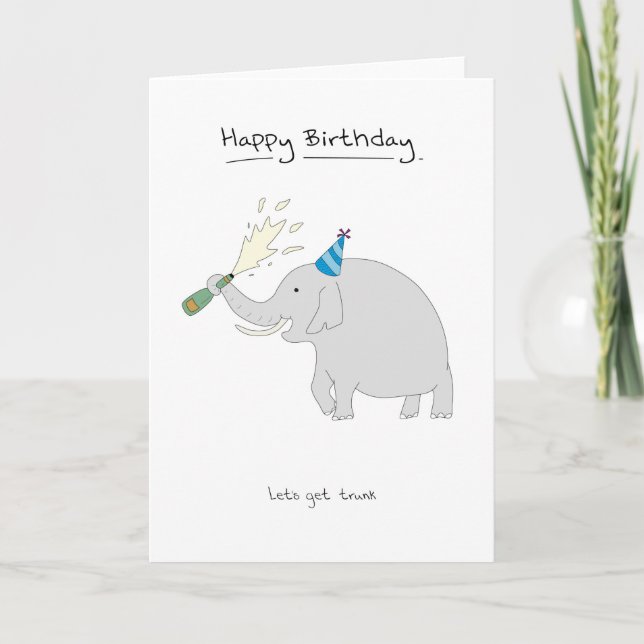 Happy Birthday - Elephant Card (Front)