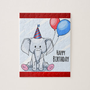 Happy Birthday Elephant Jigsaw Puzzle