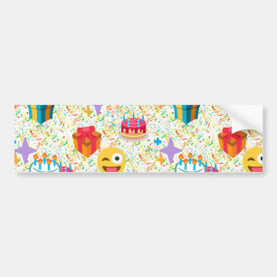 happy birthday emoji bumper sticker