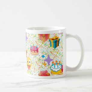happy birthday emoji coffee mug