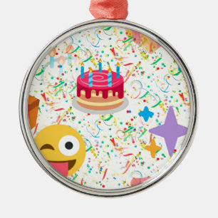 happy birthday emoji metal tree decoration