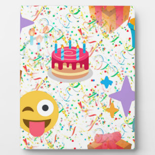 happy birthday emoji plaque