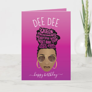 Happy Birthday! Empowering Black Woman Hot Pink Card