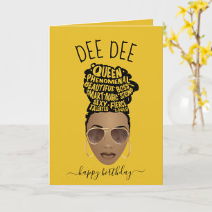 Happy Birthday! Empowering Black Woman Yellow Card