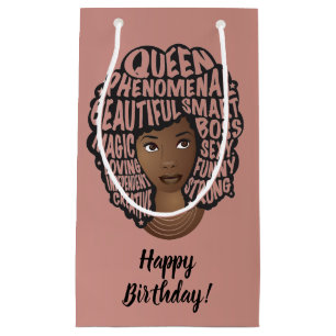 Happy Birthday, Encouraging Black Women, Pink Small Gift Bag