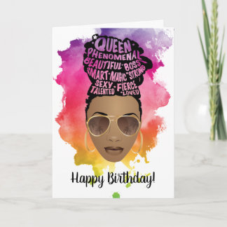Happy Birthday! Encouraging Black Women Watercolor Card