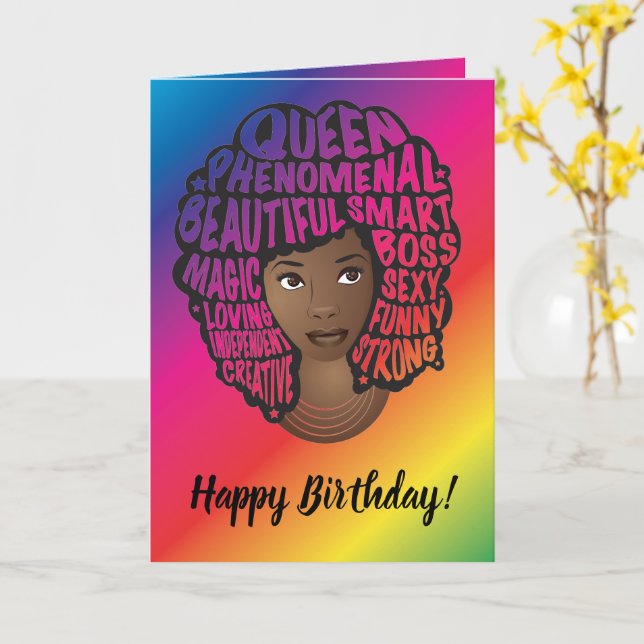 Happy Birthday, Encouraging Women, Rainbow Card (Yellow Flower)