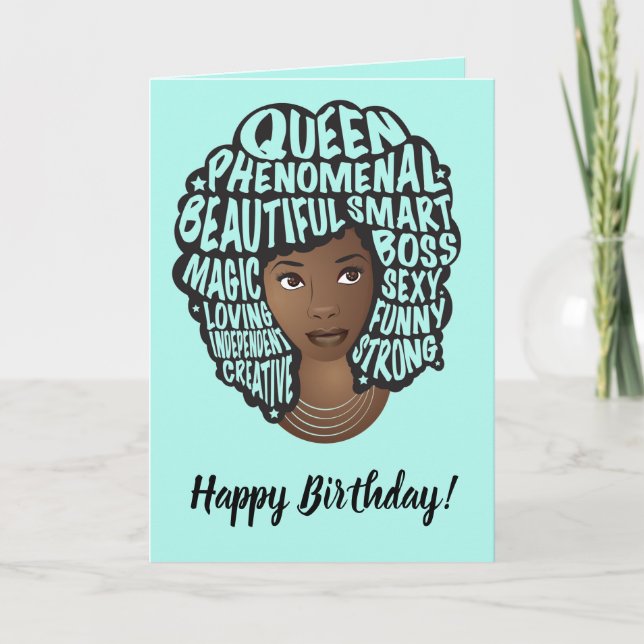 Happy Birthday, Encouraging Women, Teal Green Card (Front)