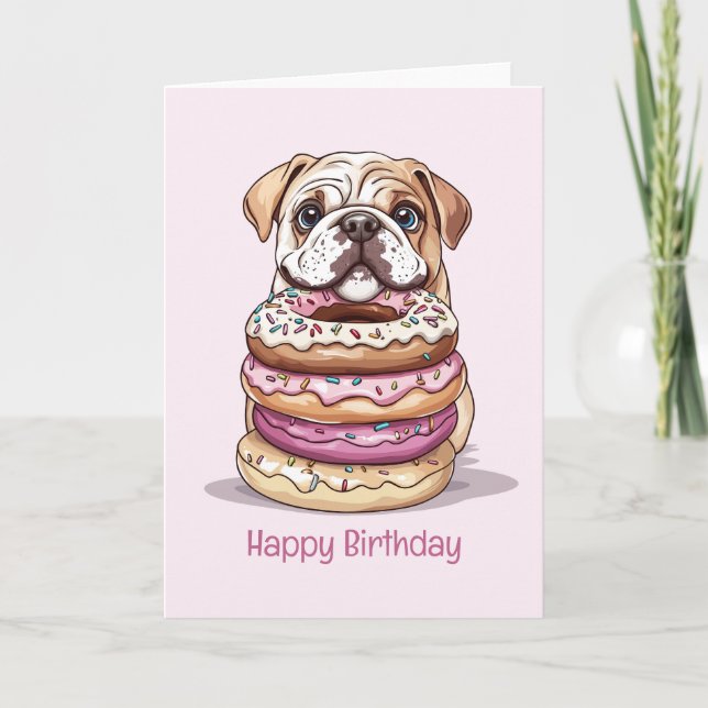 Happy Birthday English Bulldogs Card (Front)