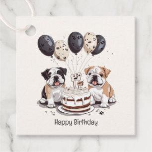 Happy Birthday English Bulldogs Favour Tags