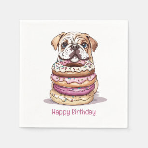 Happy Birthday English Bulldogs Napkin