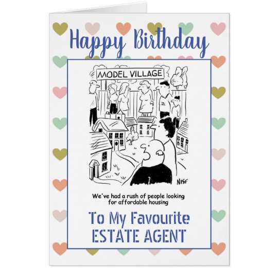 Happy Birthday Estate Agent Zazzle.co.uk