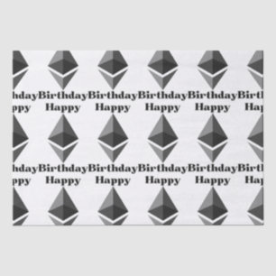 Happy Birthday Ethereum Icon Tissue Paper