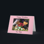 happy birthday ex wife card<br><div class="desc">Happy Birthday ex wife card with 2 cute little teddies in wedding gear</div>