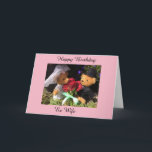 happy birthday ex wife card<br><div class="desc">Happy Birthday ex wife card with 2 cute little teddies in wedding gear</div>