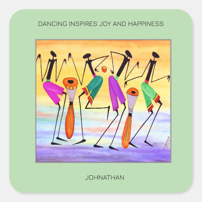 Happy Birthday, Expressing Happiness  Square Sticker (Front)