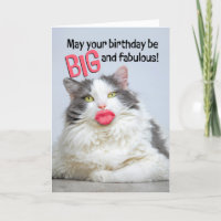 Happy Birthday Fabulous Cat With Big Human Lips