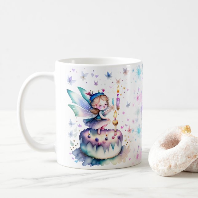 Happy Birthday Fairy 01 Coffee Mug (With Donut)