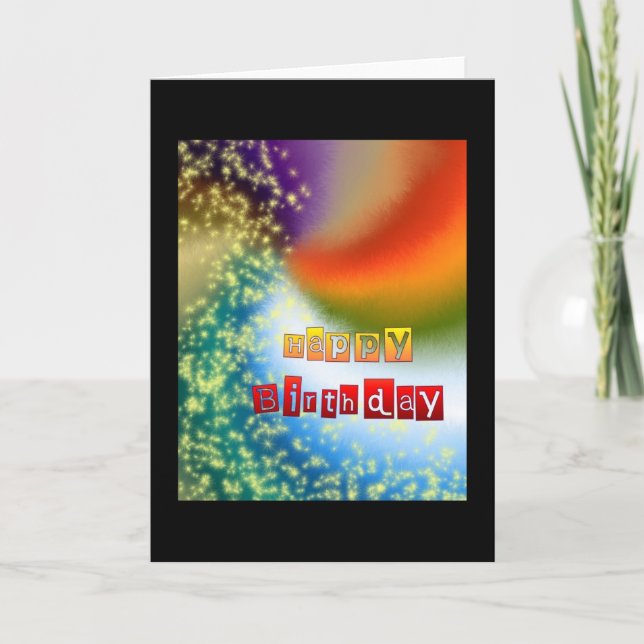 Happy Birthday Fairy Dust Card (Front)