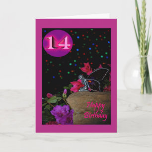 Happy Birthday fairy faerie 14th fourteen 14 Card
