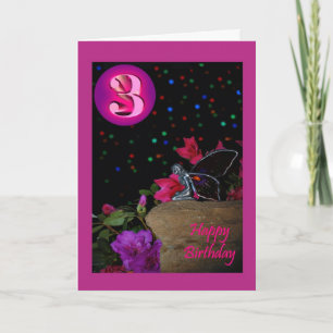 Happy Birthday fairy faerie 3 3rd three third Card