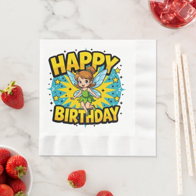 Happy Birthday Fairy Napkin (Insitu)