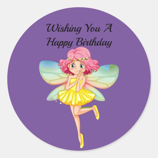 Happy Birthday Fairy Sticker (Front)