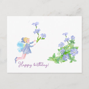 Happy birthday!   Fairy tale and flowers Postcard