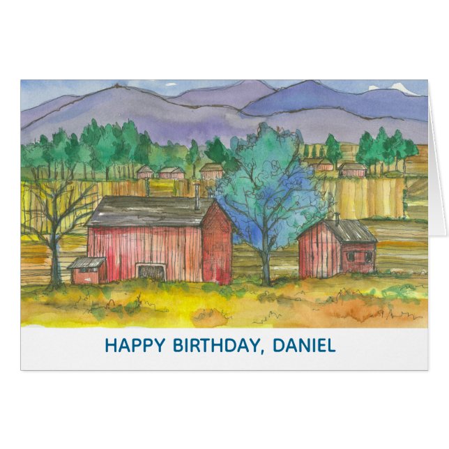 Happy Birthday Farmer Barns Fields Custom Name (Front Horizontal)