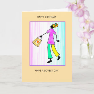 Happy Birthday, Fashion Lady African Card