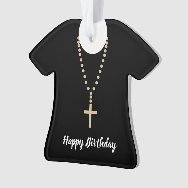 Happy Birthday Father Adorable Clergy Ornament (Front)