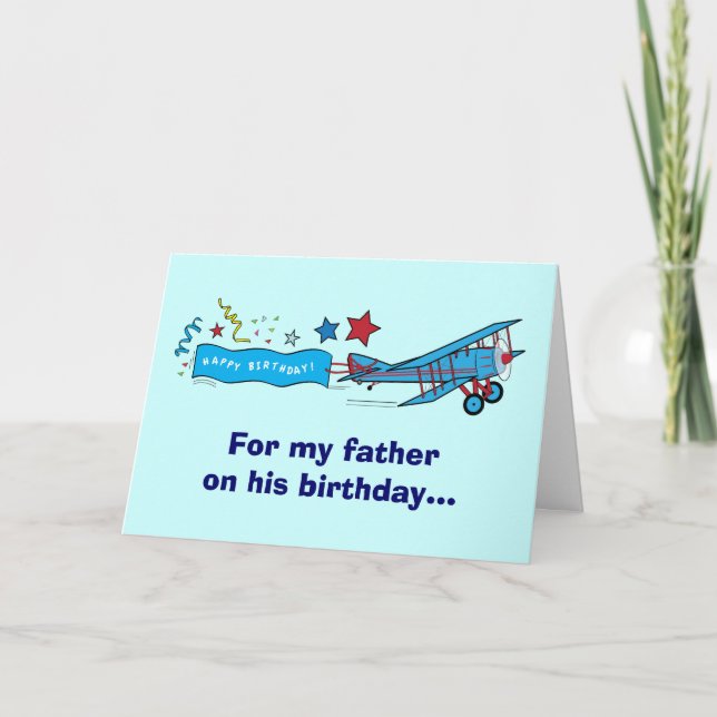 Happy Birthday Father Aeroplane Card (Front)