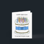 Happy Birthday Favorite Son in Law Card<br><div class="desc">A simple image of a white birthday cake decorated with lit candles and a blue bow. The words 'Happy Birthday to my favorite son in law' accompany the image.</div>