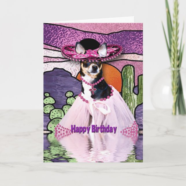 HAPPY BIRTHDAY - Feliz Cumpleaños - CHIHUAHUA Card (Front)