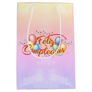 Happy birthday   Feliz Cumpleaños Medium Gift Bag