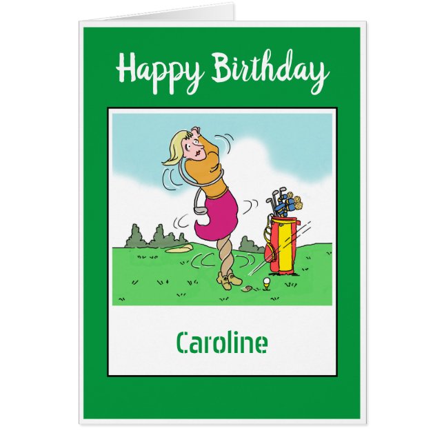 Happy Birthday Female Golfer (Front)