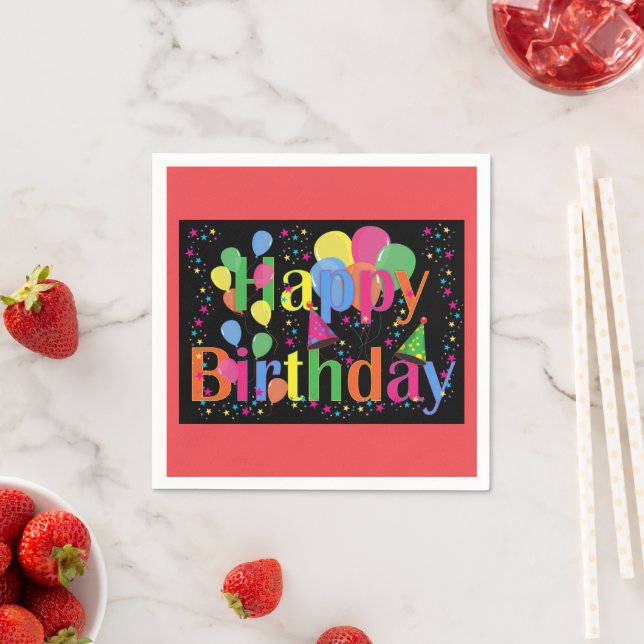 Happy Birthday, festive birthday celebration Napkin (Insitu)