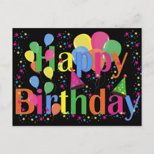 Happy Birthday, festive birthday celebration Postcard
