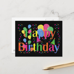 Happy Birthday, festive birthday celebration Postcard
