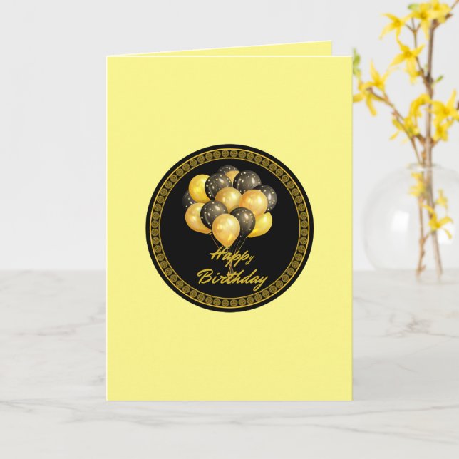 Happy Birthday, festive, Card (Yellow Flower)